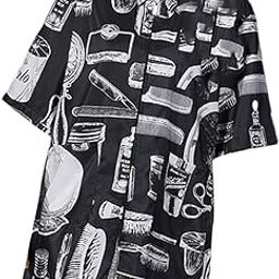 EXCLUZO Hair Grooming Smock, Haircut Cape Barber Apron, Professional Work Clothes for Hairdresser Nail Spa Salon (Black, M)-image-14