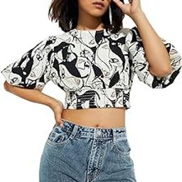 Women's Polyester Regular Fit URB_N Printed Crop Top-picture-15