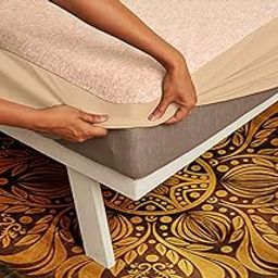 CASA-NEST Waterproof Double Bed Matress Protector,Size 72x78 Inch,Waterproof Fitted Mattress Protector Fit Upto 12 Inch (Beige)-image-3