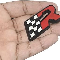 Incognito Racing R Badge Sticker for All Cars, Metal (Black with Red)-image-84