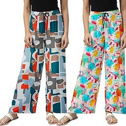 Cotton Women All-Over Printed Drawstring Waist Relaxed Pyjamas (PACK OF 2)-image-72