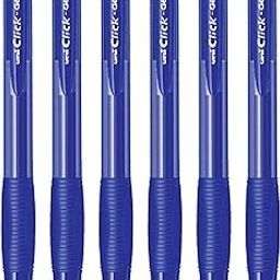 UNI-BALL Click Gel XSGR7 0.7mm Gel Pen | Triangular Rubber Grip Barrel | Retractable Mechanism | Long Lasting Smudge Free Ink | School and Office stationery | Blue Ink, Pack of 6-13