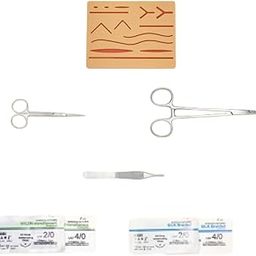B-Arm Suture Practice Kit for with Suture Pad, 4 Threads(2 Nylon & 2 Silk) & 3 Dissection Tools | Suturing Pad Kit | Suture Kit for Medical & Vet Students – Ideal for Practice & Demonstration-30