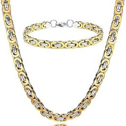 chain for men combo Bracelet for men gold chain for men stylish chain for boys mens necklace for men Stainless steel long chains Locket Pendant anti tarnish necklace black neck accessories M469-image-93