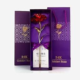 Kyzzo Valentine Gifts for Girlfriend/Wife Artificial Golden Red Rose, Teddy Bear, Heart Box (Red Rose)-image-98