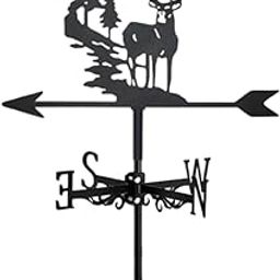 UJEAVETTE Elk Metal Weathervane Vintage Decorative Weather Vane for Farm Deck Terrace-image-35