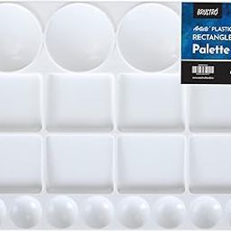Brustro Rectangle 20 Well Plastic Palette - 32.5x25 cm | Lightweight, Ideal for Oil, Acrylic, Watercolour Paints, Professional Art, Painting, Artists and Students.-2