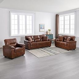Caradel Anderson 3+2+1 Seater Fabric Sofa Set for Living Room | 6 Seater Sofa | Leatherette Sofa |Modern Sofa Set 6 Seater | Leather Sofa 6 Seater-image-59