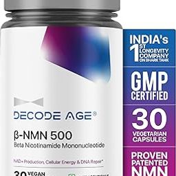 Decode Age NMN Supplement, 99.9% Pure Beta NMN, NAD+ Booster for Energy, Cellular Repair & Skin Health, 500mg, 30 Veg Capsules-25