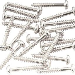 Musiclily 25mm Guitar Tremolo Bridge Mounting Screws for Strat Style, Chrome (20 Pieces)-image-21