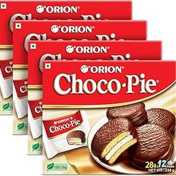 ORION Choco Pie, Chocolate Coated Soft Biscuit, 4 x 12 Piece Pack-image-85