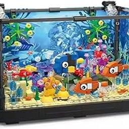 SKY LINE OCEAN || Marine Aquarium Building Block Set with LED Lights || 750 PCs || Jellyfish & Sea Creature Model with Rotating Turtle || (6 Months Manufacturing Warranty)-image-45
