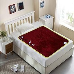 Super India Single Bed Heating Electric Blanket with Controller Polar Fleece (150x75cm) Red -017-image-48