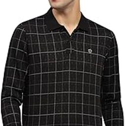 Mens Self Design Collared Neck Full Sleeve T-Shirt (224066035)-picture-22