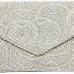 Embroidered White Velvet Envelope Clutch Purse | Ladies Purse Handbag-image-55
