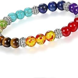 Gift D'Vine 7 Chakra Certified Natural Stones Reiki Healing Meditation and Protection 8-9mm Crystal Beads Multicolor Bracelet for Men and Women-image-6
