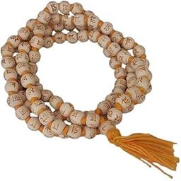 Malas Collections White Wooden Beads JaapMala,10mm -11mm Beads, Hare Rama Name Beads, Wood Original Tulsi Mala Made In Vrindavan For Unisex Adult9(Everyone)-image-64