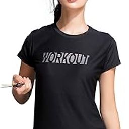 Women's Gym/Sports Text Print Activewear Regular Fit T-Shirt-image-17