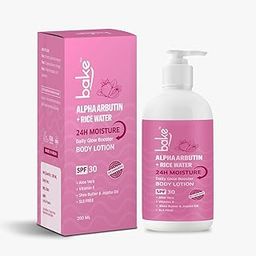 BAKE Alpha Arbutin Rice Water Body Lotion SPF 30 PA+++ for Pigmented & Tanned Skin | For Uneven Skin Tone, Tan Removal & Pigmentation | For Women & Men | 200ml-image-23