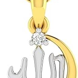 18KT Yellow Gold and American Diamond Pendant for Women-image-121