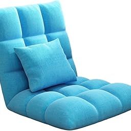 SECRET DESIRE Folding Floor Chair with Pillow with Backrest for Home Gaming Reading Office Blue-picture-22