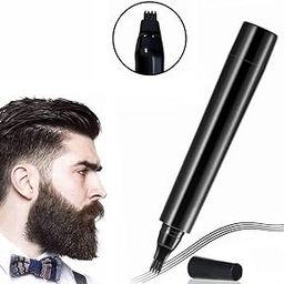 Sichumaria Water Proof Beard Color Pencil For Men, Long Lasting Coverage, Male Mustache Repair Shape, Beard, Moustache & Eyebrows, Micro-Fork Tip For Seamless Application (Pack of 1) - Black-23