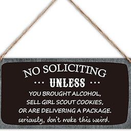 No Soliciting Sign Funny Wood Hanging Decor Sign, No Soliciting Sign For Home Front Door Vintage Fun Home Decor No Soliciting Signs for Yard House Farmhouse Hallway Outdoor, Don't Make It Weird -34-image-57