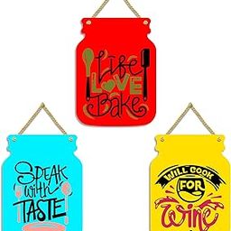 AR Creative Life Love Bake | Kitchen and Restaurant Wall Hanging For Home Decoration, Food Quotes, MDF Wooden Wall Art, Kitchen, Home, Office Decor, Wall Wood Hanger Set of 3 (20 x 22 Inch)-image-13