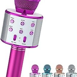 Seraphic Bluetooth Wireless Microphone for Karaoke, Gift for Kids Boys/Girls/Adults Birthday, Party, Christmas Home (Multicolor) A (Purple)-image-28