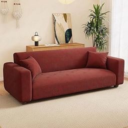 Lukzer 2 Seater Pastel Deep Maroon Starlight Sofa Cover | 240 GSM Universal Stretch Fit Jacquard Fabric Couch Protector | Fully Covered Anti Slip & Washable Sofa Cover | (140-180cm/SC-145-02)-image-8