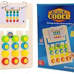 SHAKTISM Colour Coder Brain Teaser Puzzle Game, 15 Logic Challenge Cards, Educational Slide and Match Toy for Kids 4+-image-18