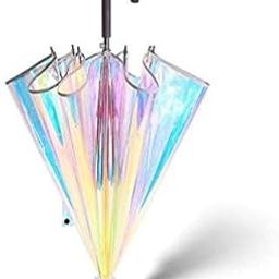 Vibgyor Products PVC Holographic Fashion Rain Sunshade Long Handle Transparent Umbrella/Umbrella for Girls/Umbrella for Women/Latest Fashion Umbrella-picture-13