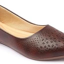Women Leather Bellies Flats with Embroidered Slip On Jutti for Girls-image-66