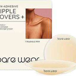 Non-Adhesive Nipple Covers Plus – Grippy, Not Sticky! (10 CM) Reusable Nipple Pasties Plus for Women Beige-image-18