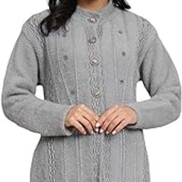 Women's winterwear Woolen Embroidered Long Coat Cardigan-14