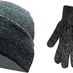 Combo of Men's and Women's Woolen Skull Cap & Woolen Gloves - Grey-image-39
