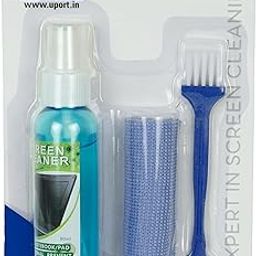 UPort 3 in 1 Cleaning Set for Screen PC, Laptops, Monitors, Mobiles, LCD, LED, TV/Professional Quality/Prevents Static Electricity, 80ml with Micro Fiber Cloth and Soft Brush-image-63