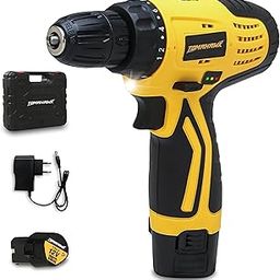 TOMAHAWK® T7384 12V Cordless Screwdriver and Drill Machine - 1350RPM - Reversible switch Multi-Torque Clutch, 10mm Keyless Chuck - 2x1.5Ah Battery with BMC case (Cordless Screwdriver Drill)-image-26