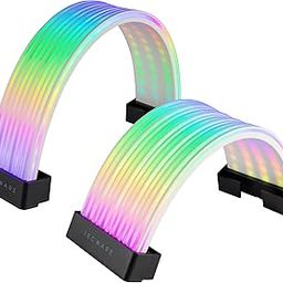 TECWARE Flex RGB, PSU Extension Cable Cover Kit, Light Up LED Strip Set for GPU and Motherboard PC Cables, 5V 3 Pin ARGB Sync, Compatible with 8-Pin, 16-Pin, 24-Pin, Black-image-84