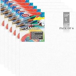 VARIETY CANVAS 10 X 12 Inch Cotton Canvas Board for Painting, 7OZ Primed, Pack of 6 Piece - White-14