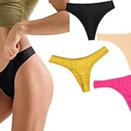 Silverlake Women Cotton Comfortable Fabric Daily Use Regular Wear Mid Rise Thong Panty Pack of 4 (Black Yellow Skin Pink)-image-73