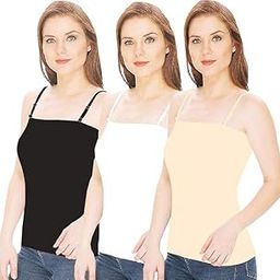 Women's Cotton Regular fit Seamless Camisole Slip Tank top Combo/Long Inner/Samij for Women Sameej/K Inner Wear/Invisible- Pack of 2-image-14