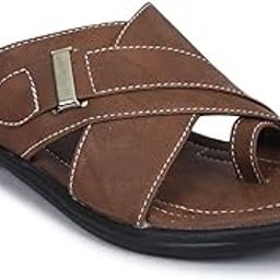 Men's Brown Synthetic Leather Sandal - 10 UK-picture-23