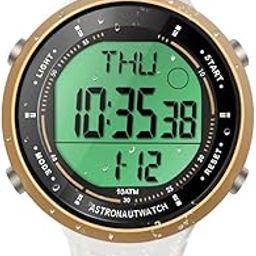 Digital Sports Watch for Swimming and Diving 10 ATM 100m Waterproof with Functions of Alarm Clock, Chronograph, Stopwatch, Timer, Countdown, Dual Time, 12 and 24 Hour Format Switchable, Silicone Band, White-45