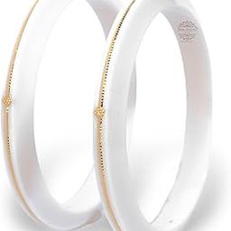by Ashok Jewellers 22kt (916) Yellow Gold Pola Bangles/Gold Handmade Chudi/Wedding Chooda for Women with Purity Certificate (Set of 2pcs, 6mm Broad) - White-image-18