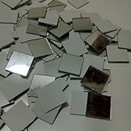OMX, Square Shape Mirror Mosaic Tile, 100 Gram, for Embroidery Making, Art Craft Projects, (17mm x 17mm, Silver)-image-91