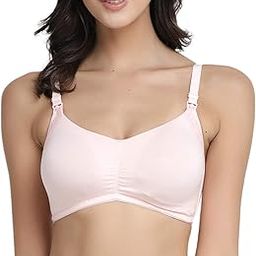 Organic Cotton Bamboo Feeding Bra with Removable Pads I Full Coverage and Wire-Free Nursing Bra for Women I Maternity Bra with Clasps for Feeding-image-2