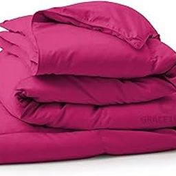 Winter Comforter Single Size - Soft Microfiber 300 GSM Comforter for Winter Blanket- Soft & Luxury Design Duvet/Blanket Single Size (60"X90") - Hot Pink Color-picture-10