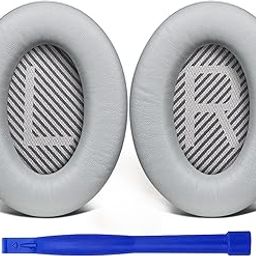 SoloWIT Lambskin Replacement Earpads Cushions for Bose QuietComfort 35 (QC35) & Quiet Comfort 35 II (QC35 ii) Headphones, Ear Pads with Noise Isolation Foam, Added Thickness (Brilliant Grey)-picture-11