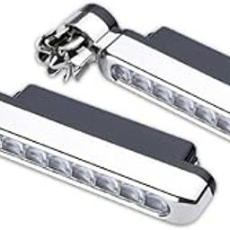 Smoni 2Pcs Universal Car Wind Power Daytime Running Light,8 Led Light External Fog Lights Are Used For Car Driving Assist Light Accessories,Lamp No Need External Power Supply-Whie-image-6